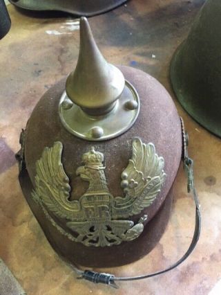 German Pickelhaube Felt Helmet Ww1 Prussian