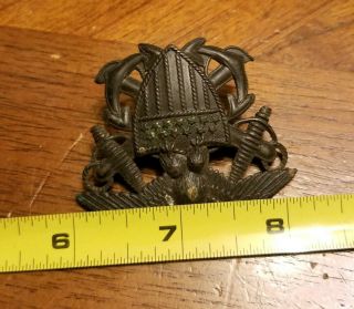 VTG RARE WWI BRONZE US NAVY OFFICERS USN HAT CAP INSIGNIA BADGE SCREW BACK 8