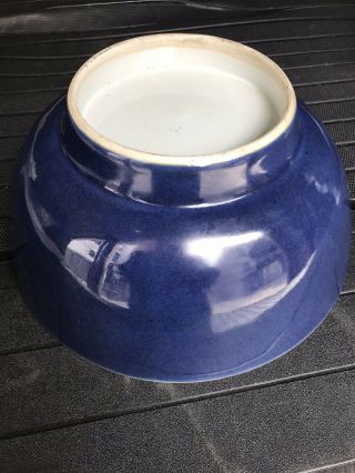 Large Antique 18th Century Chinese Blue Bowl 2