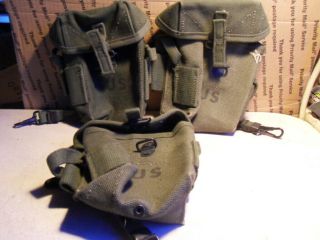 3 Case Small Arms Ammunition Pouch Dsa - 100 - 67 - C - 0753 1967 Dated Vietnam Era