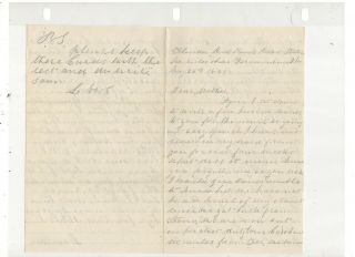 1863 Civil War Letter,  Fla.  Railroad Picket Station,  Ref: Pickett Duty