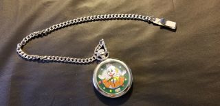 Vintage Windup Fossil Circus Clown Pocket Watch Tin Toy Ltd Edition of 5000 2
