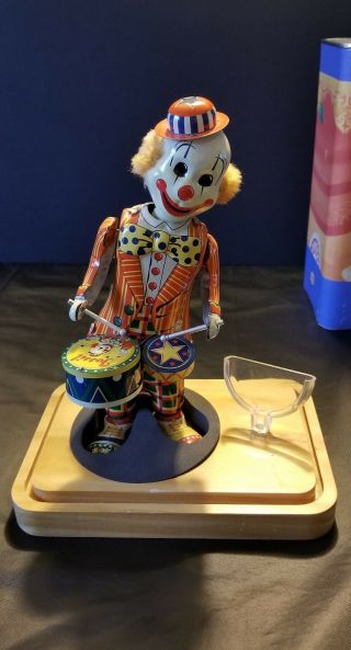 Vintage Windup Fossil Circus Clown Pocket Watch Tin Toy Ltd Edition of 5000 5