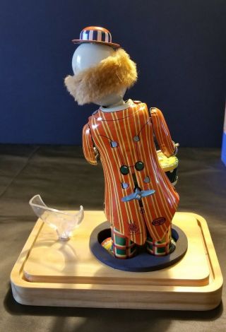 Vintage Windup Fossil Circus Clown Pocket Watch Tin Toy Ltd Edition of 5000 7