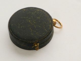 EXCEPTIONAL RARE ANTIQUE LATE GEORGIAN GILT GOLD ON BRASS POCKET COMPASS IN CASE 7