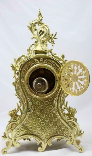 Antique Mantle Clock French Rococo Gilt Bronze Bell Striking Japy 11