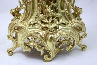Antique Mantle Clock French Rococo Gilt Bronze Bell Striking Japy 8