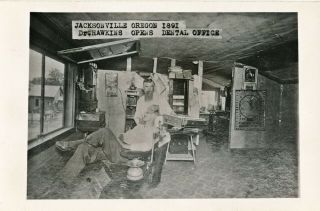Vintage Rppc Photo Of 1891 " Dr.  Hawkins Opens Dental Office " Jacksonville,  Or