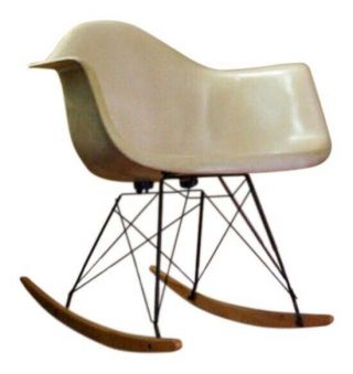 Vintage Herman Miller Eames Rocker Rar Parchment 1st Gen Chair Mid Century