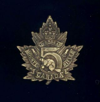 5th (sherbrooke,  Quebec) Canadian Mounted Rifles Bn,  Cap Badge - Superior Strike