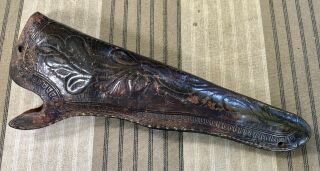 Antique Civil War Period Tooled Colt Slim Jim Leather Holster
