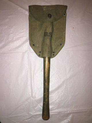 Vintage Rare Ww2 1944 Trench Shovel Collapsible In Orig Carrying Case