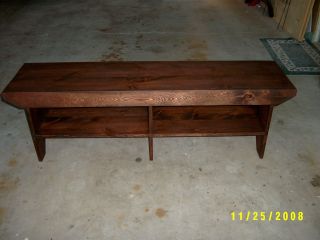 60 " Wooden Bench With Extra Leg In The Middle