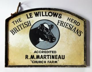 Walsham Le Willow - Vintage Double Sided Friesians Herd Sign - Martineau - Suffolk 11