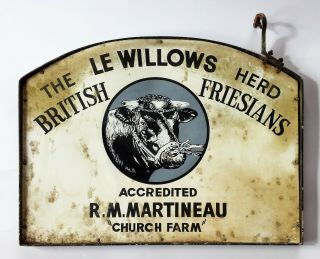 Walsham Le Willow - Vintage Double Sided Friesians Herd Sign - Martineau - Suffolk 12