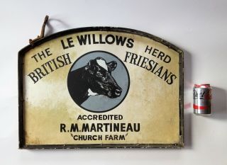 Walsham Le Willow - Vintage Double Sided Friesians Herd Sign - Martineau - Suffolk 9