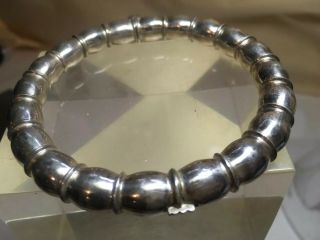 Antique Chinese Sterling Silver Unusual Large Hinged Bracelet 7