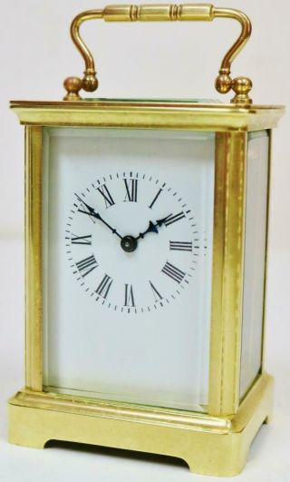 Antique French 8 Day Brass & Glass Timepiece Carriage Clock Platform Escapement