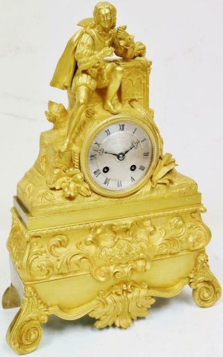 Antique French Empire 8 Day Striking Mantel Clock Bronze Ormolu Silk Suspension 4