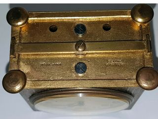 Zenith Watch Co Swiss Made Brass Gilt 8 Day Clock with Fitted Case 6
