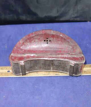 Antique Small Tin French Bait Belt Box Leurre Lure w/ Fish Stencil On Front 3