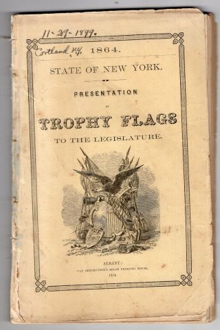 1864 Presentation Of Civil War Trophy Flags To York Legislature