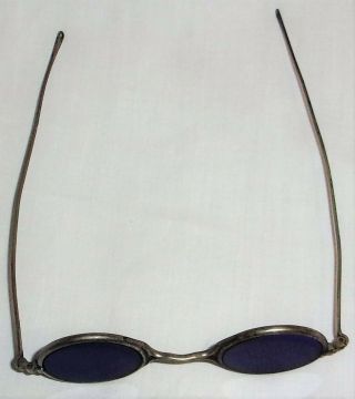 Antique 1800 ' s Spectacles Eyeglasses w/ Cobalt Blue Lenses PUGH CLEVELAND Ohio & 10