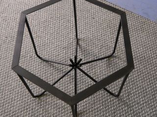 vtg iron table base mid century modern hexagon jean royere umanoff dunbar hairpi 5