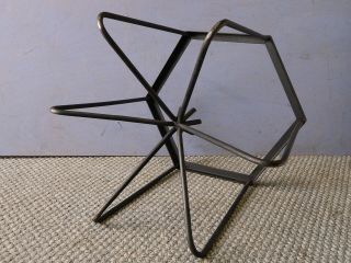 vtg iron table base mid century modern hexagon jean royere umanoff dunbar hairpi 8