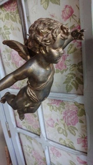 Divine Antique French Winged Cherub Light Fitting C1900 Faded Grandeur
