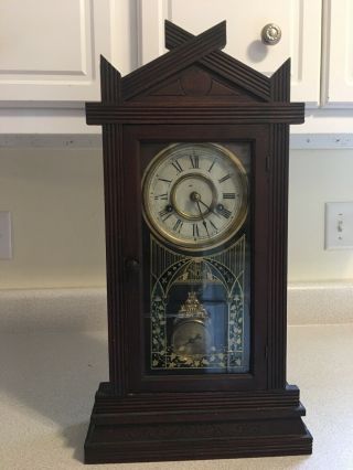 Antique Haven Time Strike Alarm Gong Chime Deco Mantle Clock