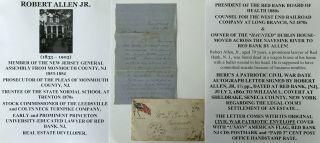 Jersey Assemblyman Civil War Letter Signed,  Patriotic Cover Red Bank Haunted