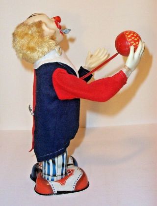 1950 ' S BATTERY OPERATED PINKY THE CLOWN VINTAGE TIN CIRCUS CARNIVAL TOY 5