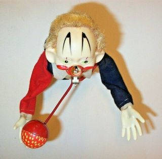 1950 ' S BATTERY OPERATED PINKY THE CLOWN VINTAGE TIN CIRCUS CARNIVAL TOY 6