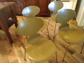(4) Danish Mid - Century Modern Ant Chairs Fritz Hansen Designed By Arne Jacobsen