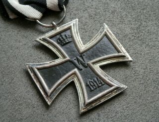Ww1 Germany,  Iron Cross 2nd Class 1914,  Ek2 1914 With Ribbon,  Marked M