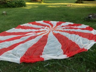 Modern Military Multi Color Orange White Round 22ft Parachute Canopy No Rips