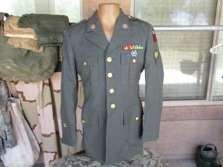 1966 Vietnam War 101st Airborne Class A Jacket With Ribbons,  Patches,  Insignia