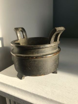 Rare Antique Chinese Bronze Censer with 12 Character Mark 2