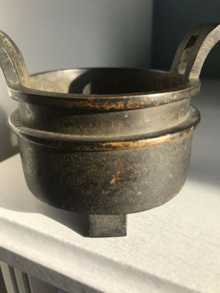 Rare Antique Chinese Bronze Censer with 12 Character Mark 3