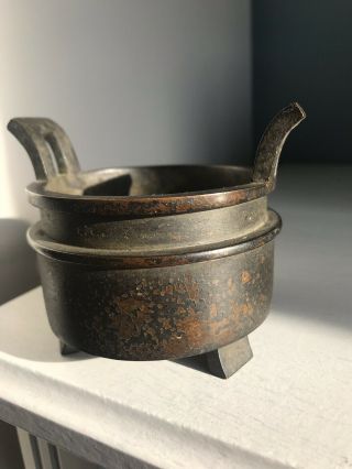 Rare Antique Chinese Bronze Censer with 12 Character Mark 4