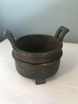 Rare Antique Chinese Bronze Censer with 12 Character Mark 8