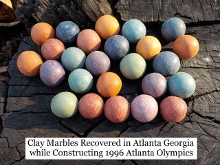 Old Rare Vintage Antique Civil War Relic Clay Marble Recovered Atlanta Georgia