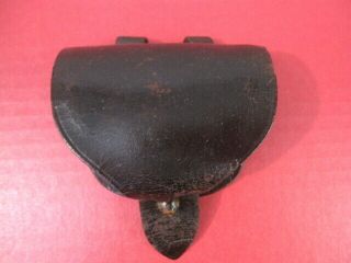 Civil War Us Army Percussion Revolver Leather Cap Pouch - J.  D.  Davy & Co,  Newark