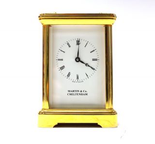 Antique Martin & Co.  Cheltenham 12cm Brass Carriage Clock Unboxed - D22