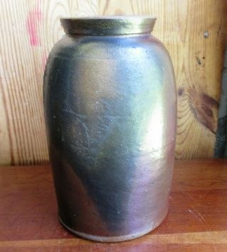 Antique Rare Piedmont Virginia Stoneware Canning Crock Ca.  1820 