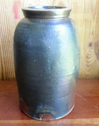 Antique RARE Piedmont Virginia STONEWARE CANNING CROCK ca.  1820 ' s 2 Qt Flawless 8