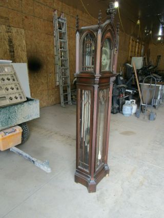 Antique 1921 Herschede Grandfather Clock 5 Tubes FANCY 3