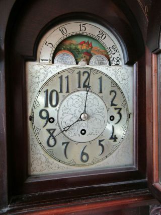 Antique 1921 Herschede Grandfather Clock 5 Tubes FANCY 4