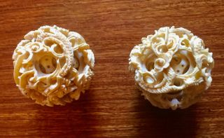 Antique Chinese/oriental Puzzle Balls,  Hand Carved